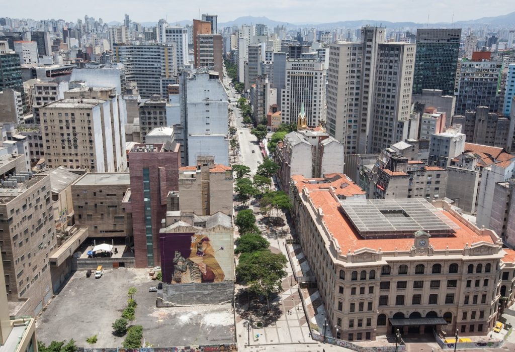 Aerial view of buildings in Heliopolis, Brazil, where ActionAid launched a Safe Cities campaign for women and girls.