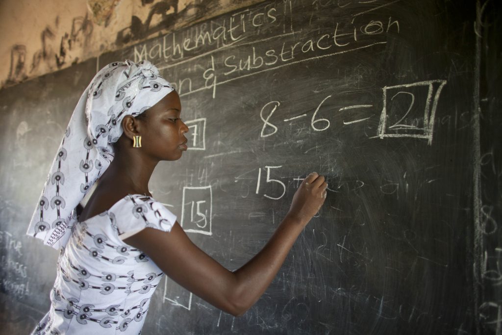 Bicheso Moake Comfort teaching her class in Naboni, northern Ghana.