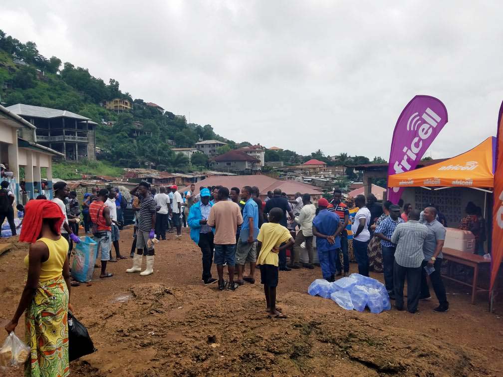 Mudslide survivors at the Kanigo victims centre, FreeTown.