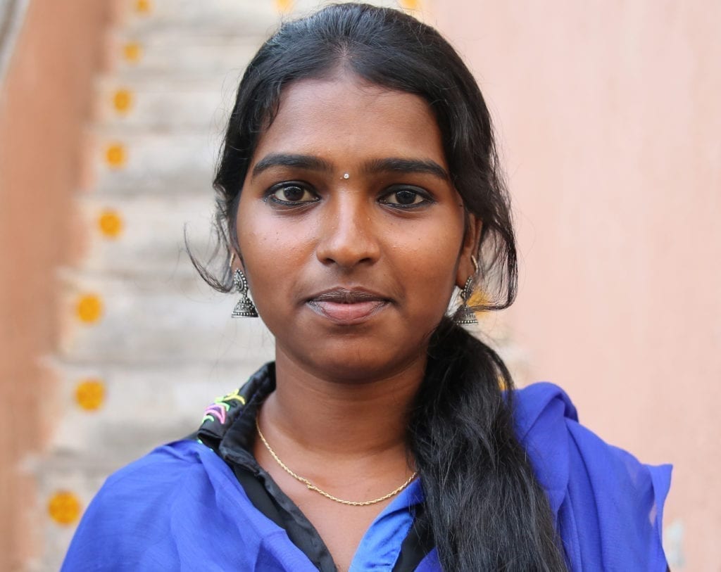 A portrait of one of the young urban women ActionAid works with in Chennai, India.