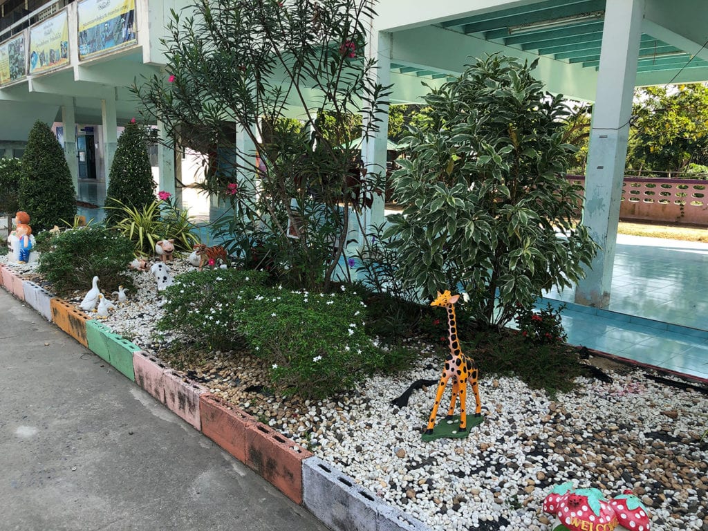 Part of the garden outside Baan Huai Rang Ket Primary School, planted and maintained by teachers at the school, as part of its problem-based learning program