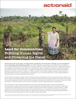 Land for Communities: Fulfilling Human Rights and Protecting the Planet