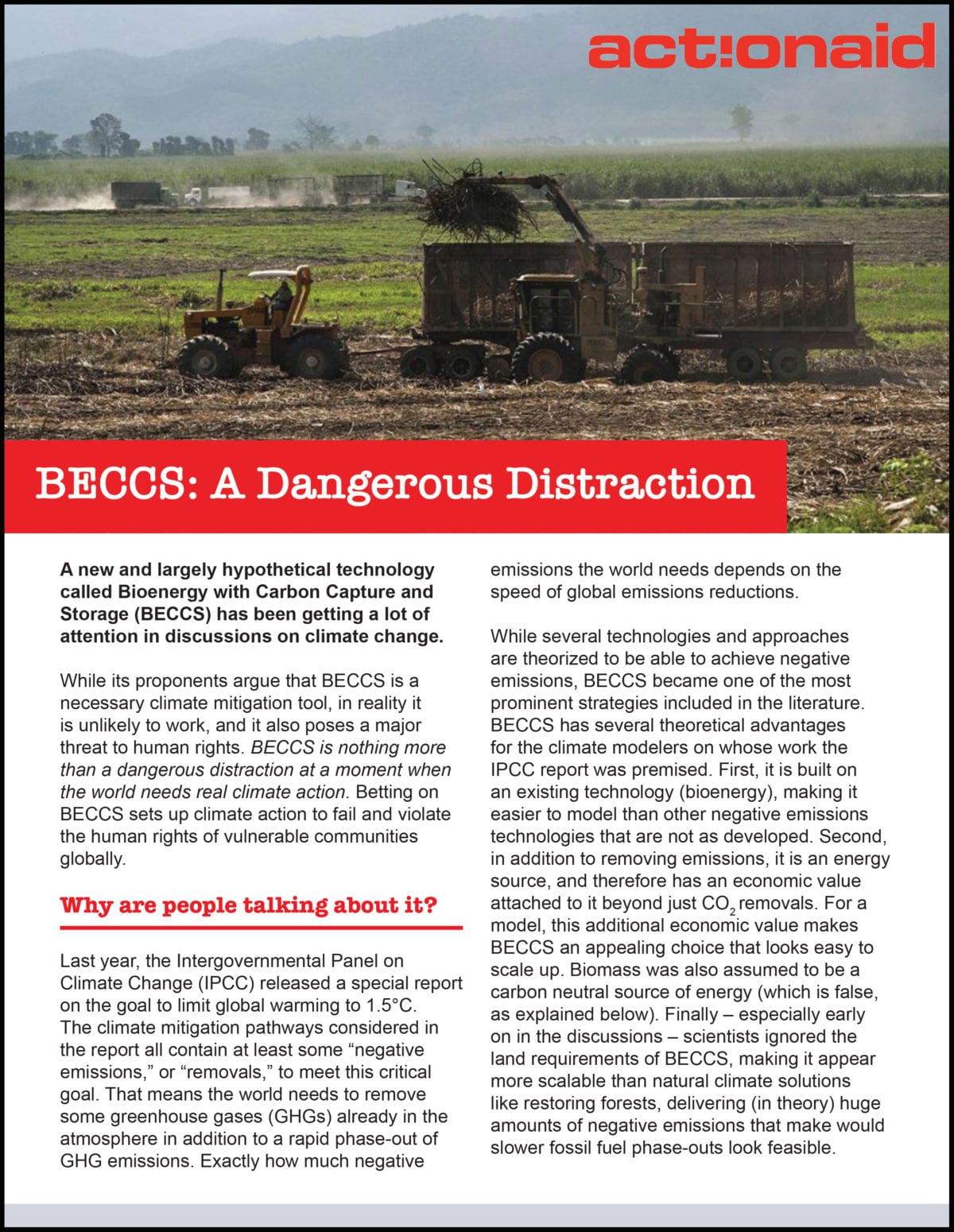 Beccs A Dangerous Distraction Actionaid Usa