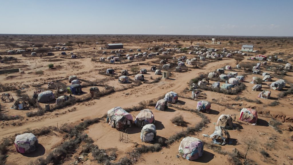 Tents in a desert land