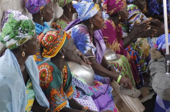 A Fula-speaking kanyeleng group performs a drama in Pateh Sam. Photo: Yusupha Sama/ActionAid