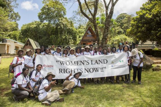 Women farmers celebrate the start of their journey. Photo: Georgina Goodwin/ActionAid