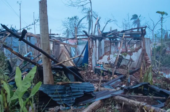 A house destroyed by Hurricane Matthew in a village in Beaumont. Photo: Dylan Roberts/FreeSociety/ActionAid