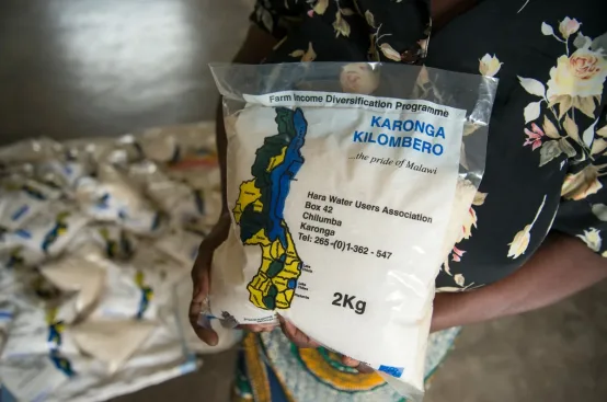 Rice from local farmers is sold in a marketing cooperative. Malawi. Photo: Eva-Lotta Jansson/ActionAid