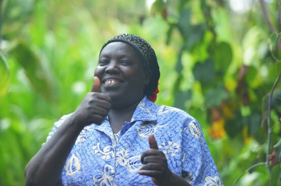 Farmer Rose saw an increase in her crop yield after she participated in the PFA project in Kenya. Photo: Allan Gichigi/ActionAid